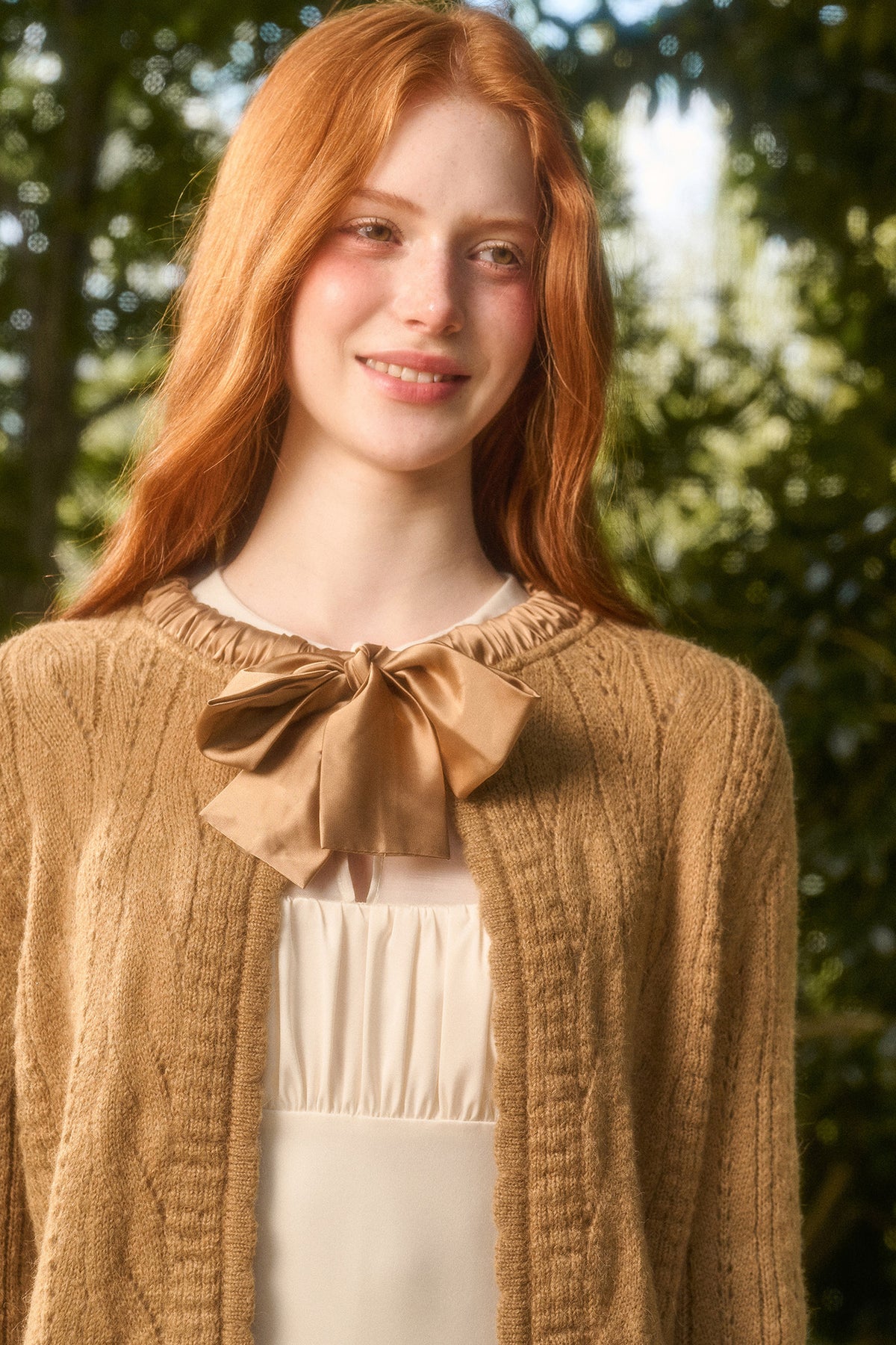 Ribbon Soft Wool Knit Cardigan