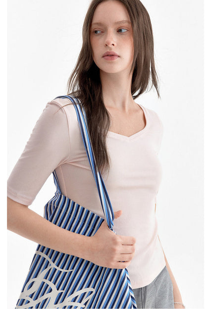 Playful Heart-Neck Printed T-Shirt