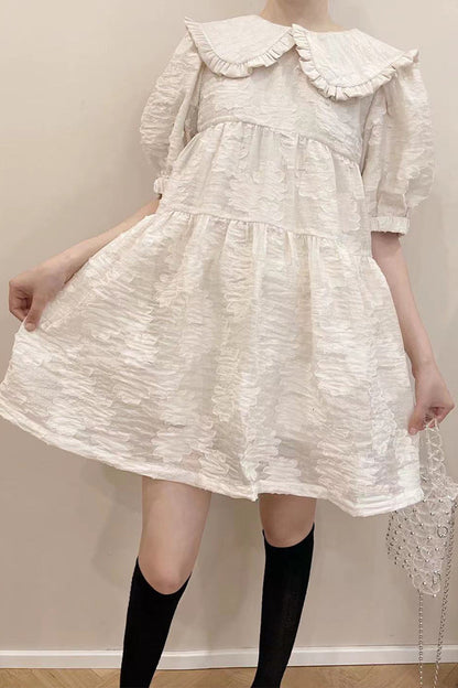 Ruffled Peter Pan Collar Dress