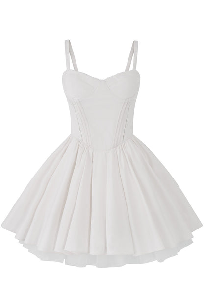 Vertical Cut Stand-Up Collar Slip Dress