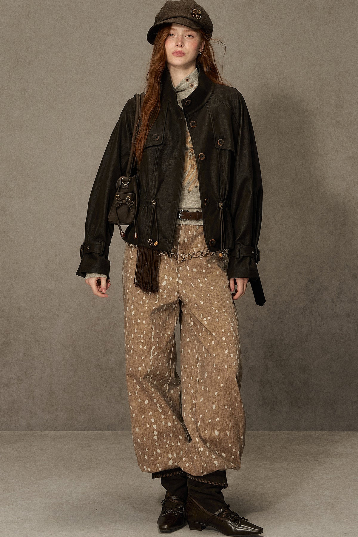 Coffee-Colored Leather Jacket