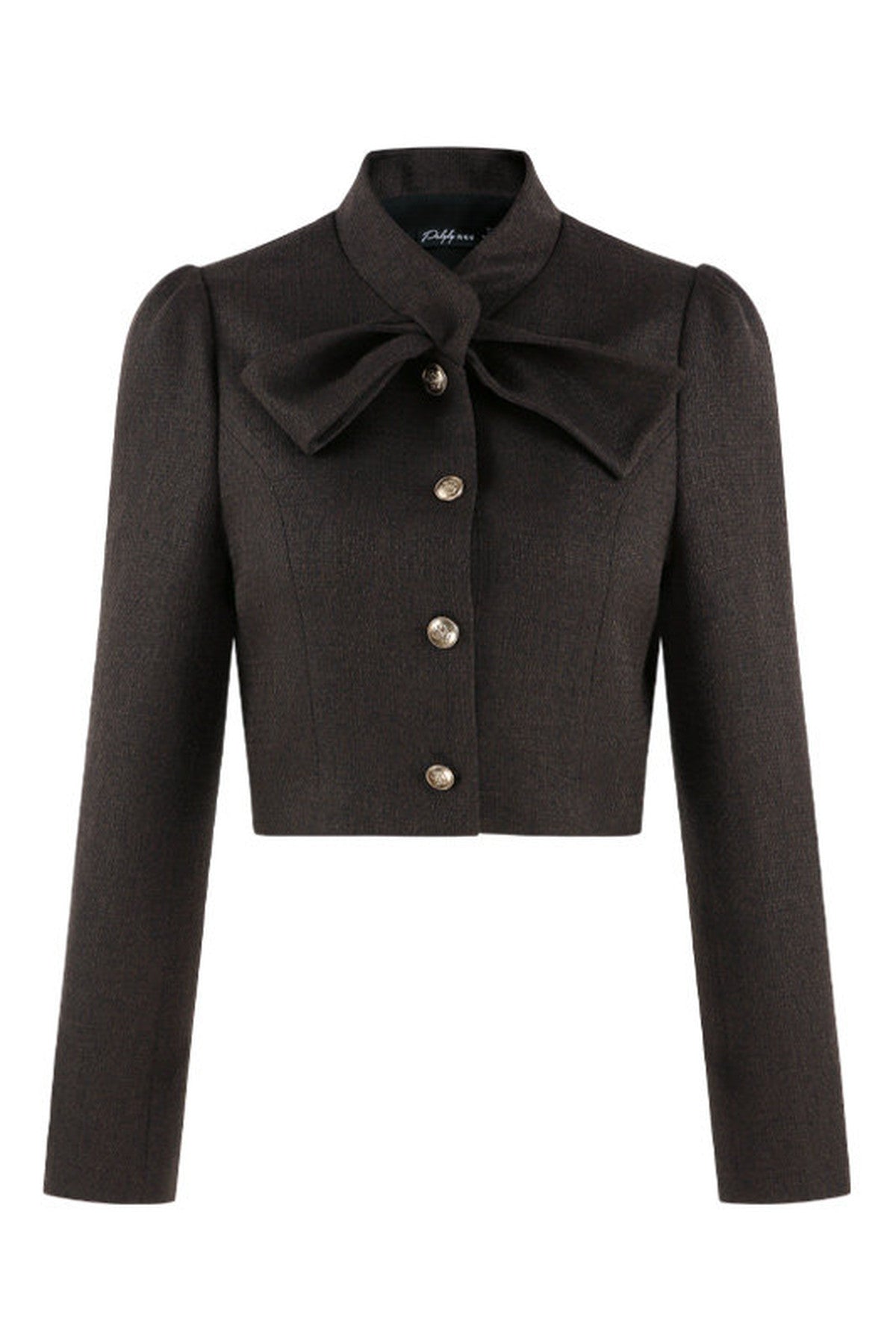 Coffee Lace Splicing Jacket and Skirt Set-Up