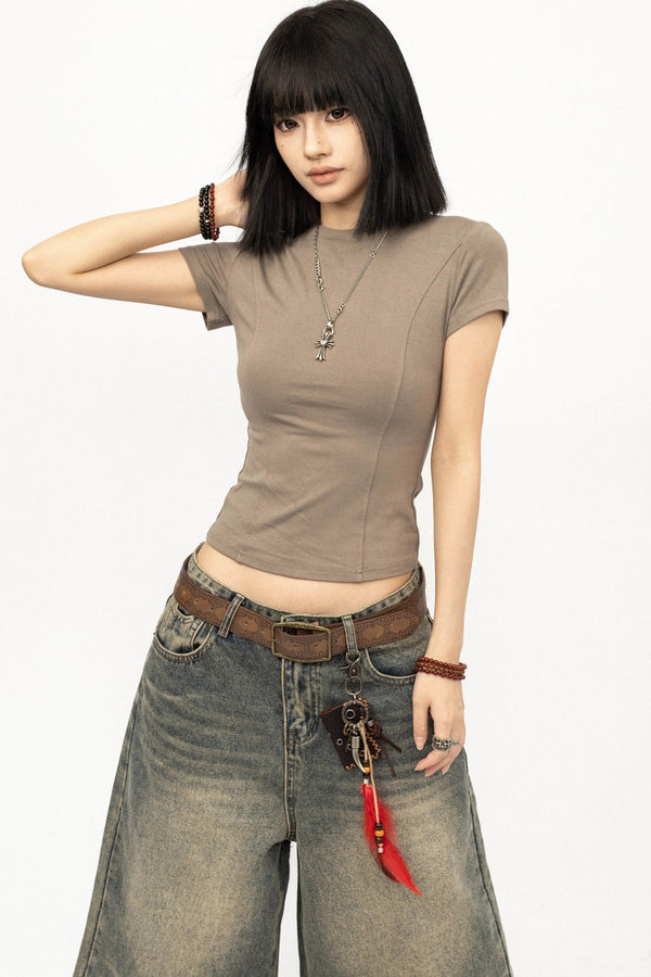 Retro Black Cut Out Top