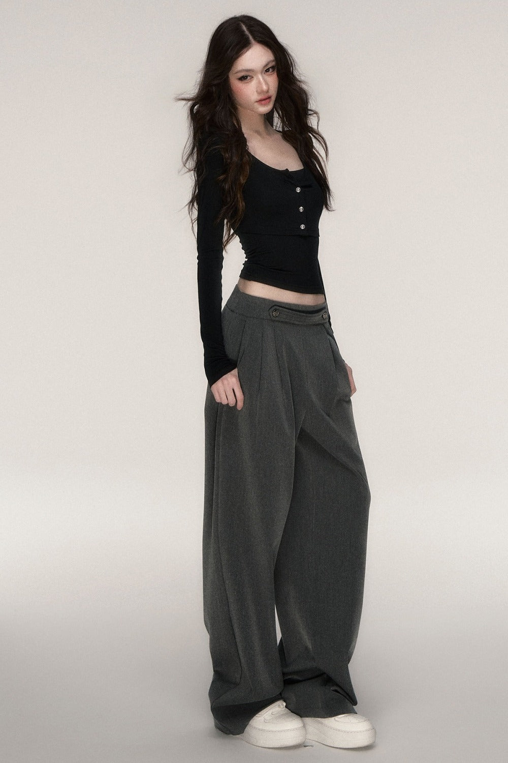 Long-Sleeved Top and Camisole Set