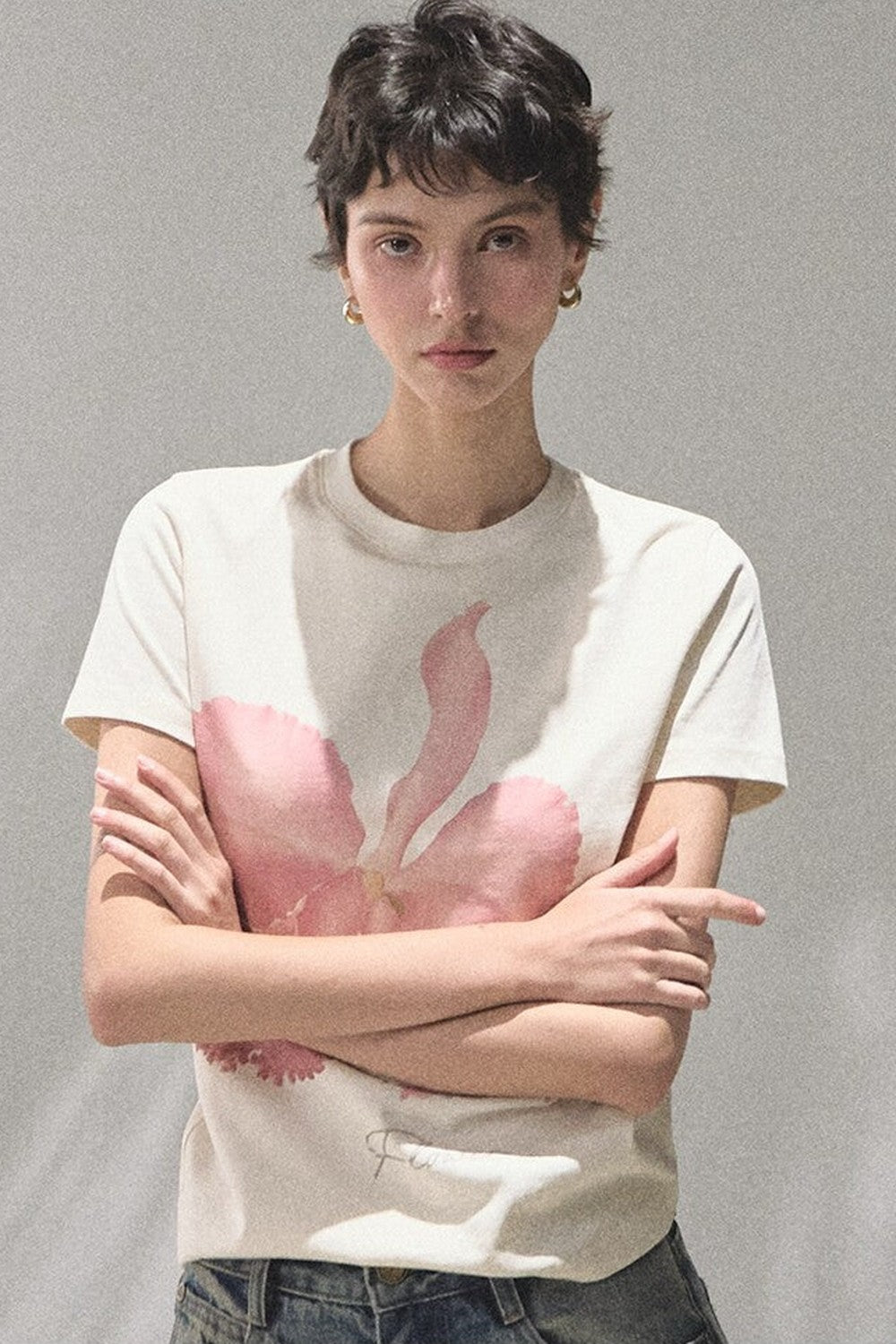 Cotton Printed Short Sleeve Top
