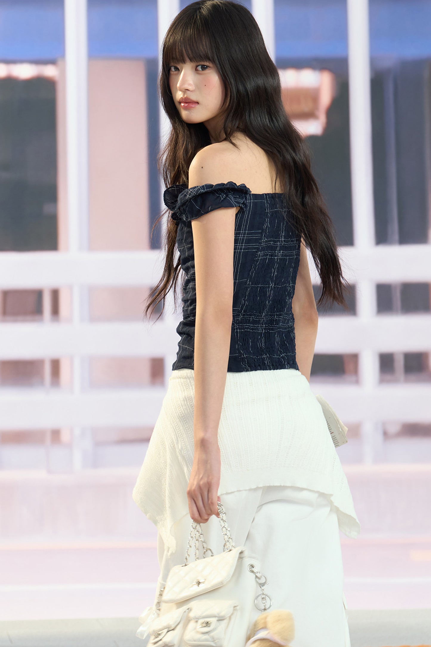 Ruffled Off-Shoulder Top and Pants Set