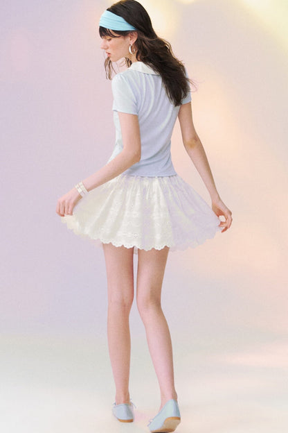 Layered-Look Doll Collar Blouse