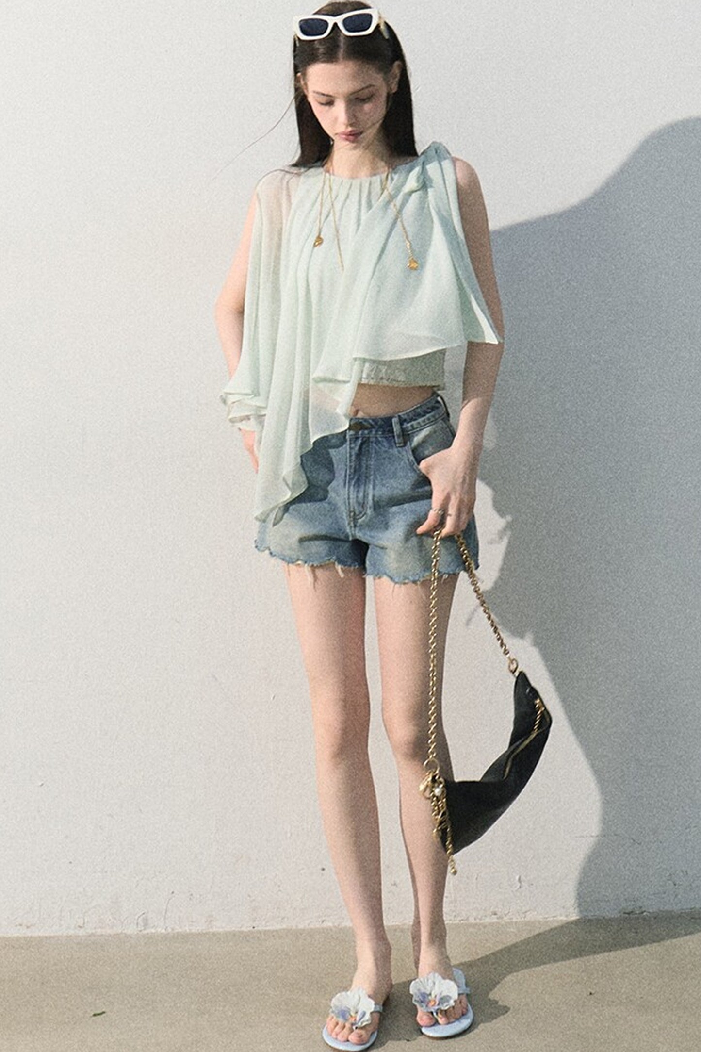 Vintage Distressed Denim Shorts