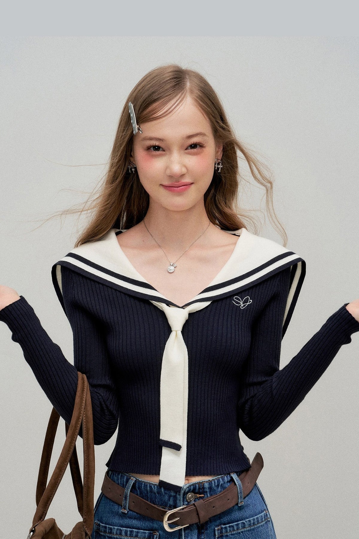 Sailor Collar Knit Sweater
