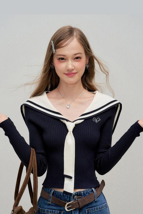 Sailor Collar Knit Sweater