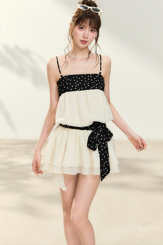 Polka Dot Tie Strap Dress