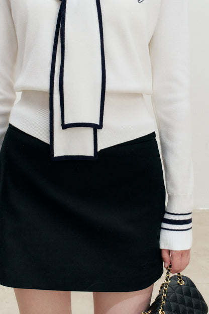 Sailor Collar Shawl Knit Sweater