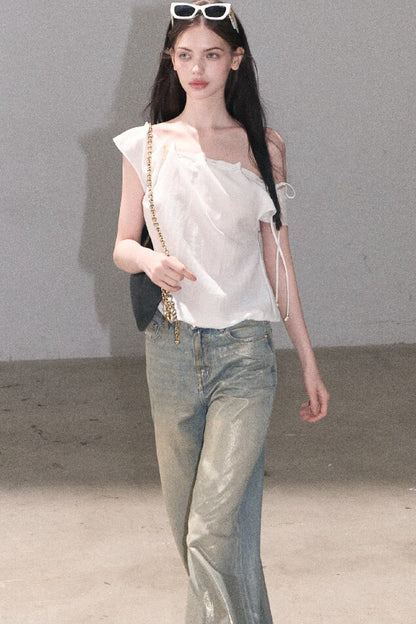 Retro Gradient Cotton Jeans