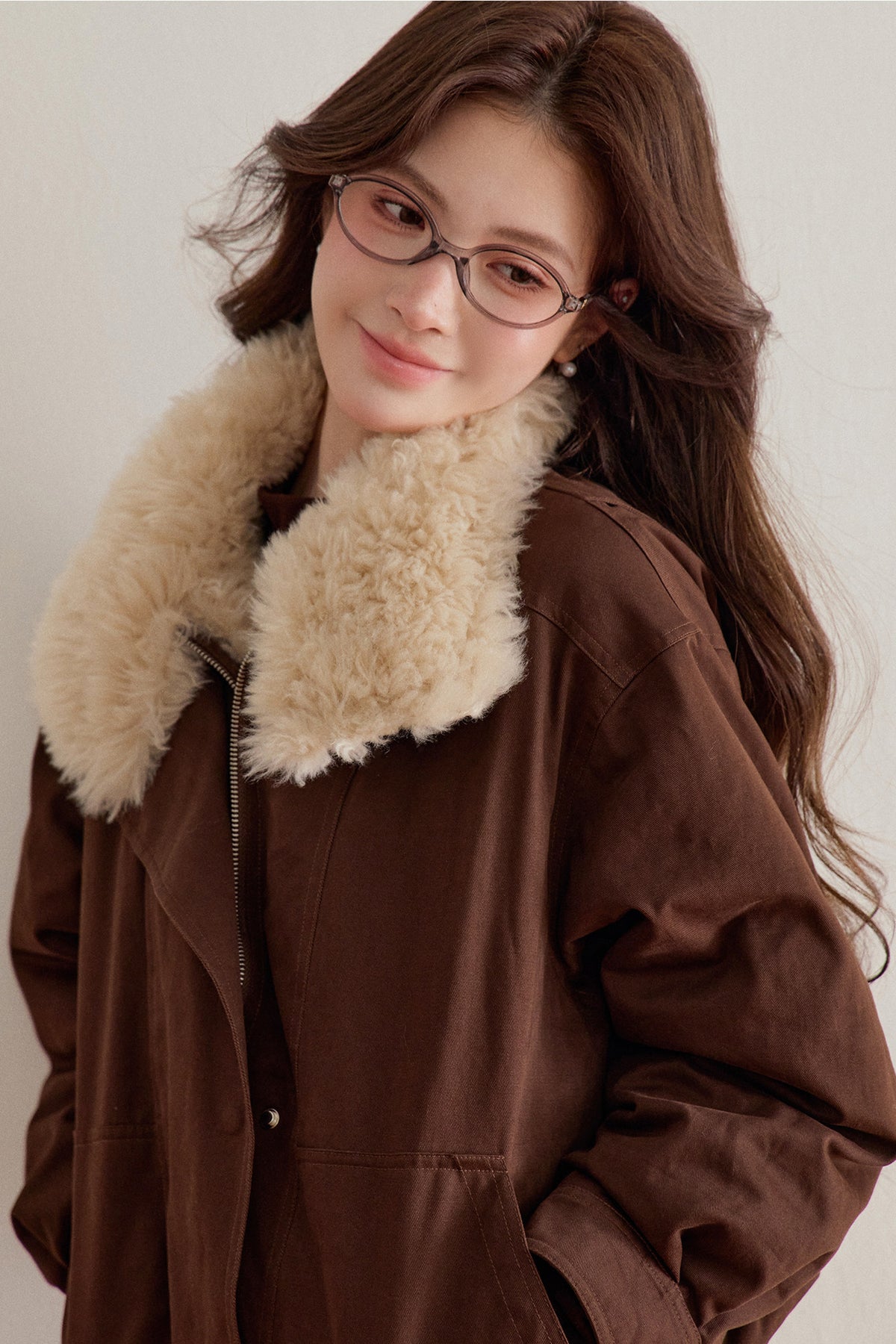 Imitation Lamb Fur Collar Short Jacket