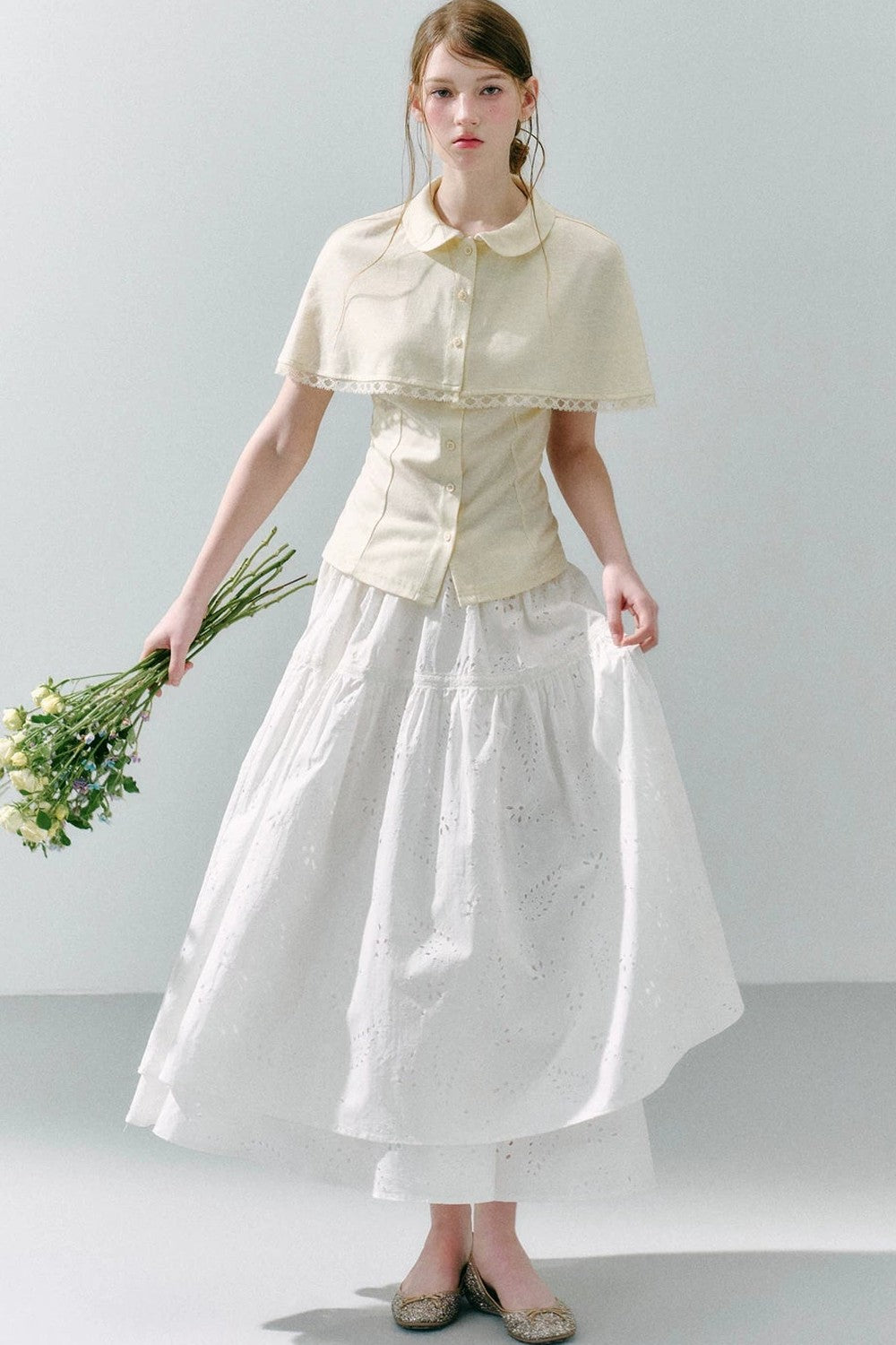 Cape Shirt and Skirt Set