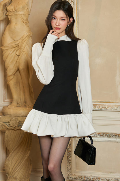 Sleeveless Black Tank Dress and White Shirt