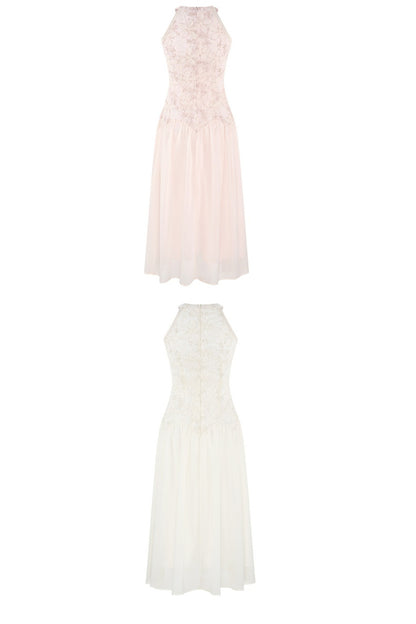Ladylike Lace Halterneck Dress