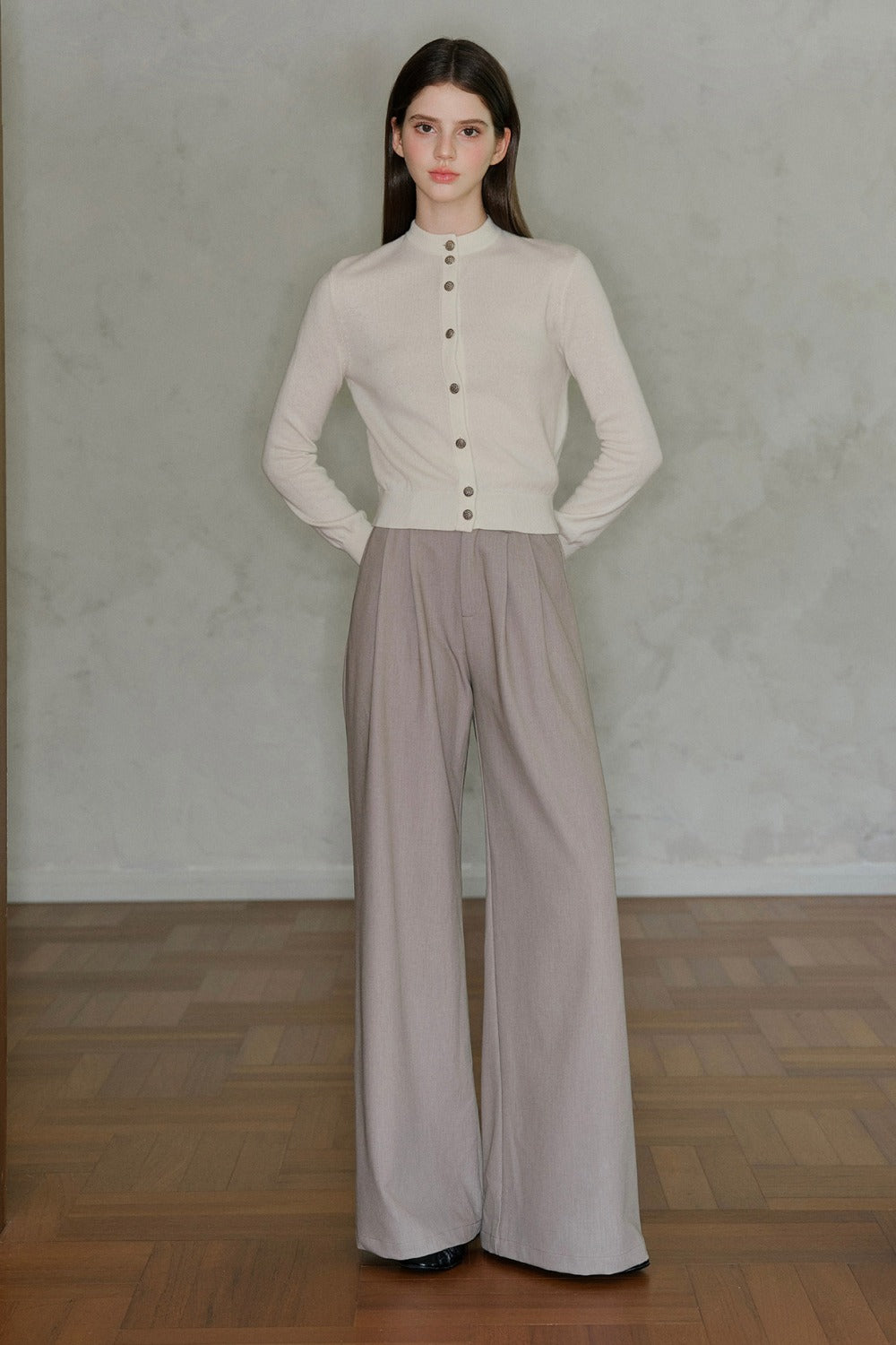 Pantaloni drappeggiati a vita alta