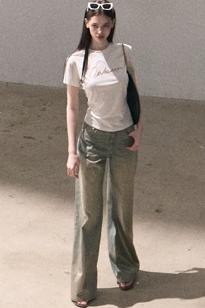 Retro Gradient Cotton Jeans
