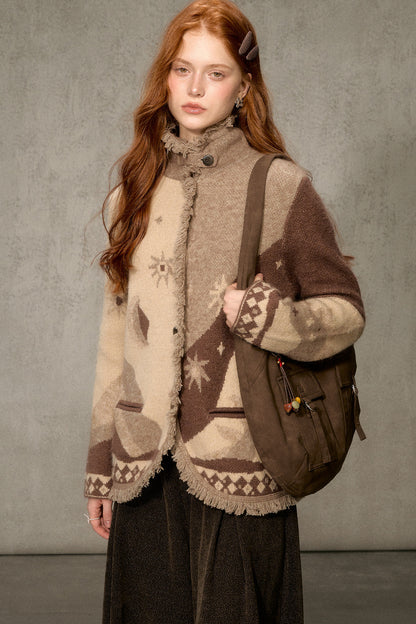 Jacquard Knit Cardigan