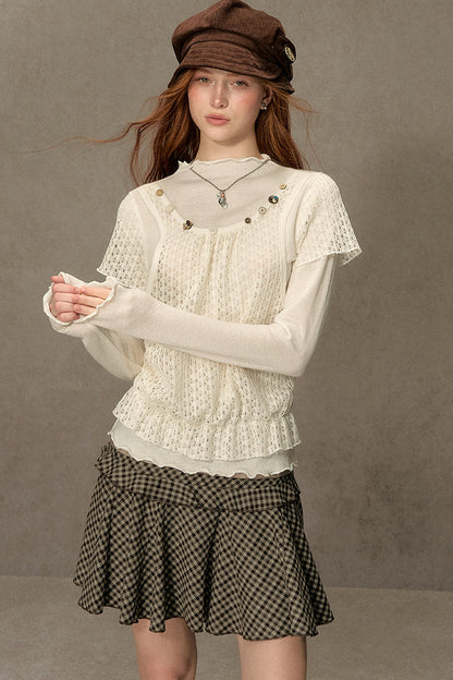 Hollow-Out Knit Sweater