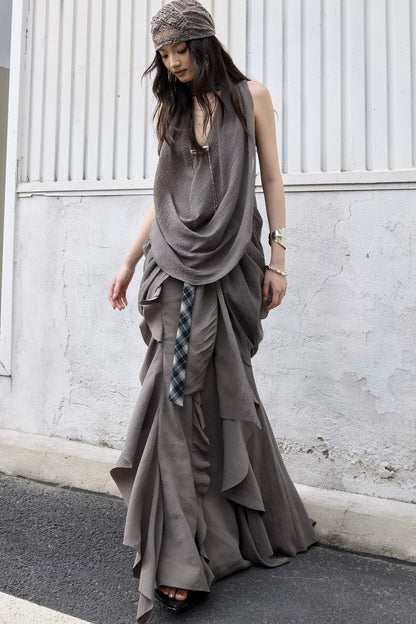 Bohemian Distressed Ruffled Skirt