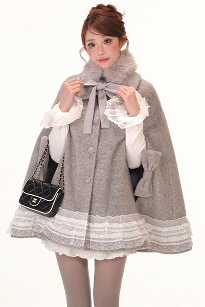 Fleece-Lined Lace Cape Set-Up