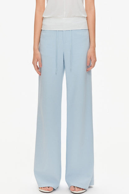 Drawstring Wide-Leg Trousers