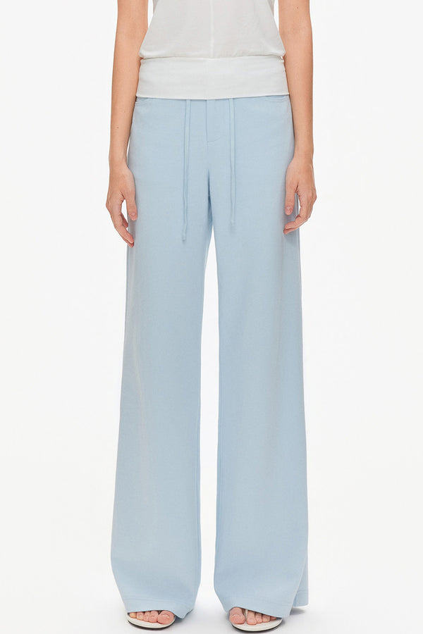 Drawstring Wide-Leg Trousers