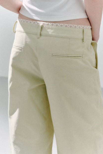 Romantic Lace Trim Pants