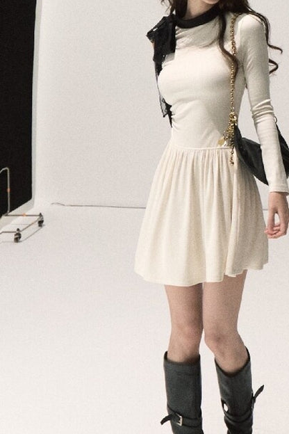Robe en maille à manches longues