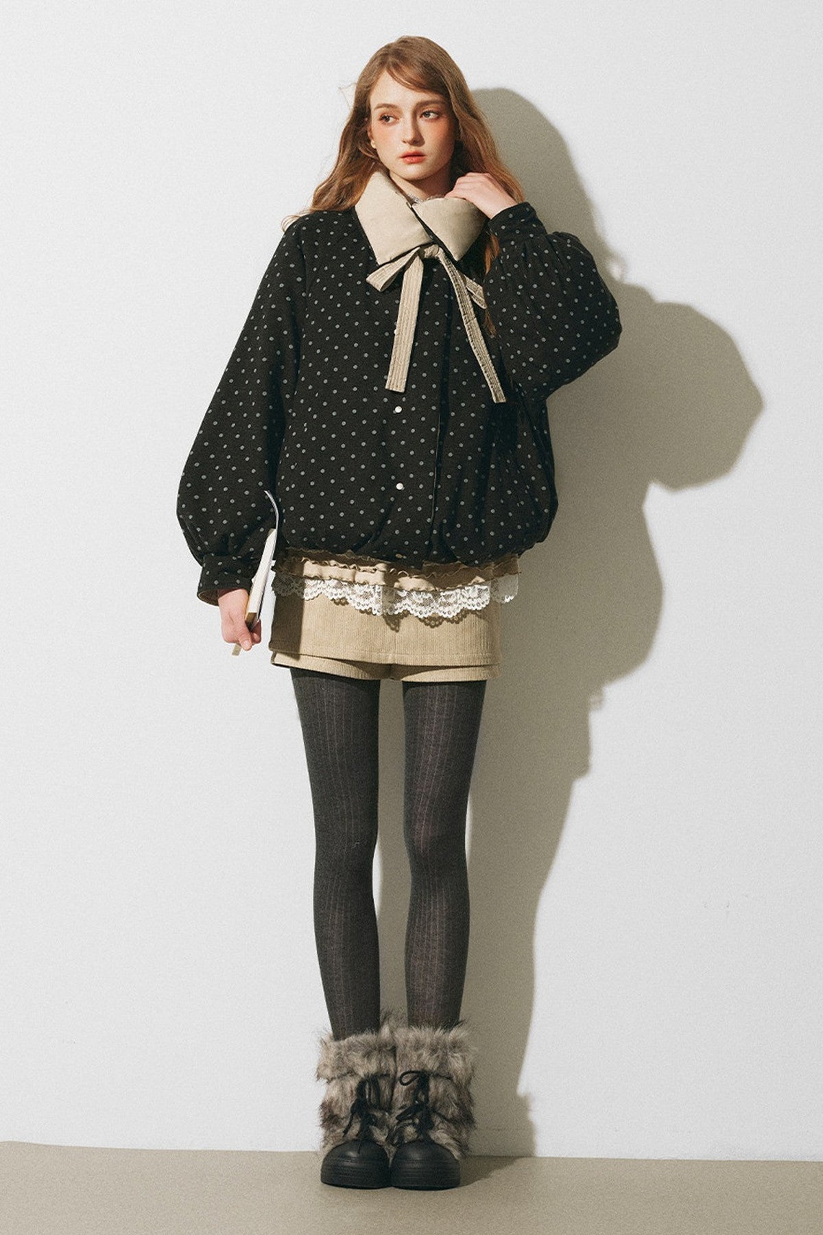 Reversible Polka Dot Bow Down Jacket
