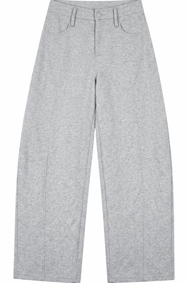 Grey Hooded Sweatshirt and Wide-Leg Pants Set