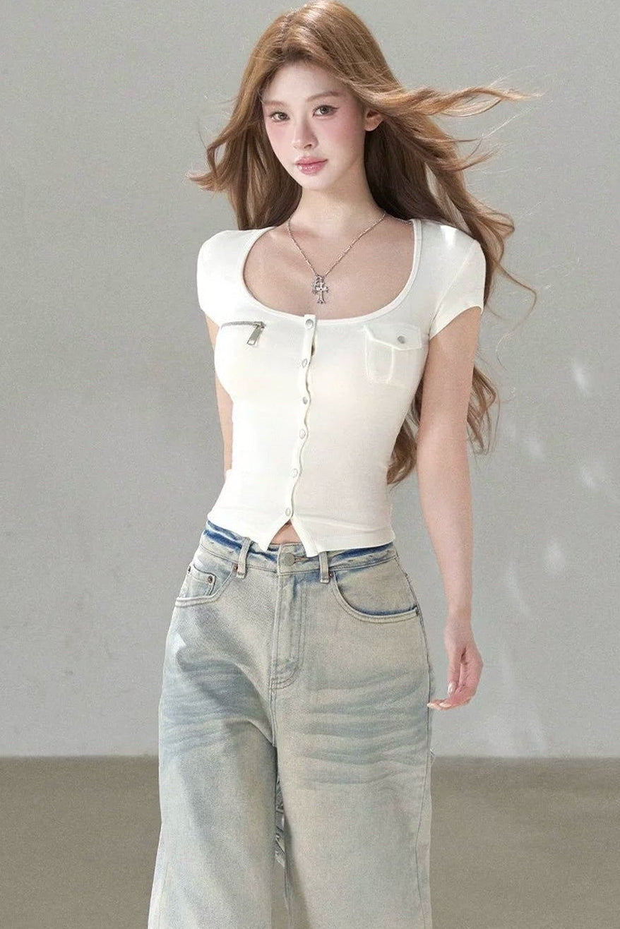 Top in maglia con vita arricciata
