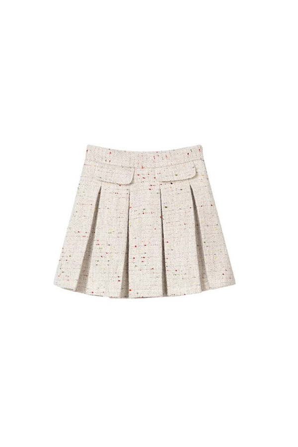 Wool Tweed Jacket and Pleated Skirt Set-Up