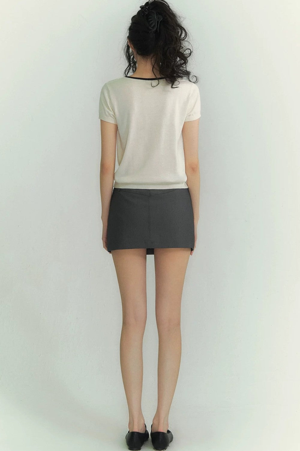 Diamond Pattern Fake Two-Piece Top