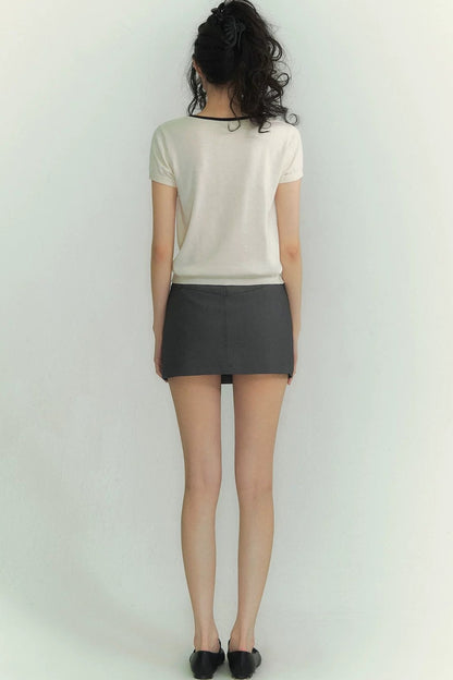 Diamond Pattern Fake Two-Piece Top