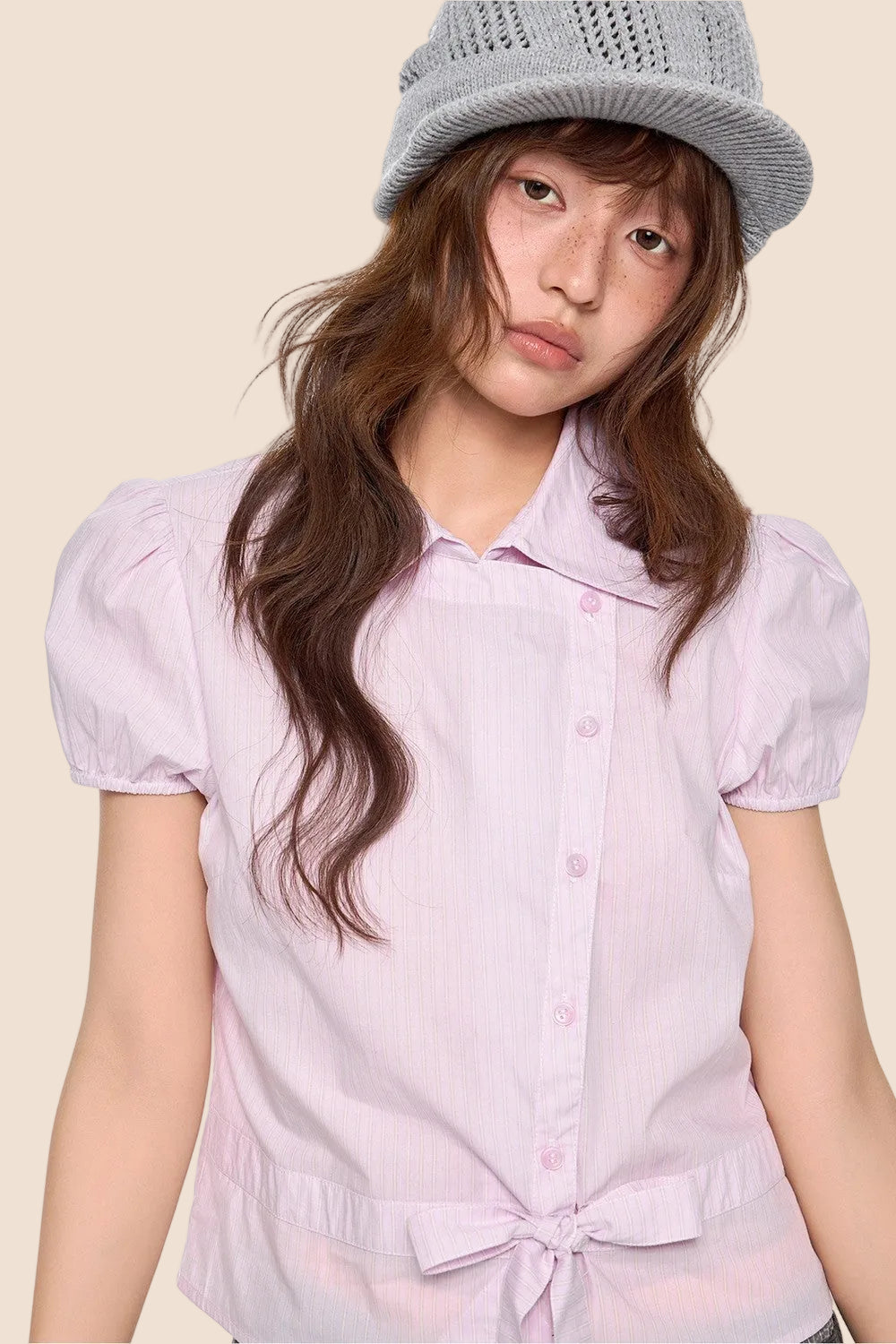 Puff Sleeve Striped Blouse