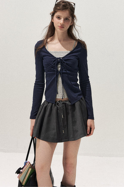 Floral Knot Tie Long Sleeve T-Shirt
