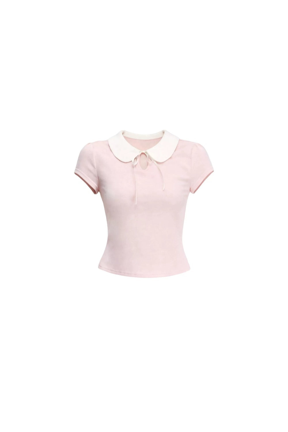 Top a Manica Corta con Collo a Camicia