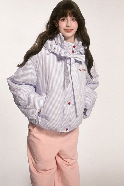 Two-Tone Short Puffer Jacket