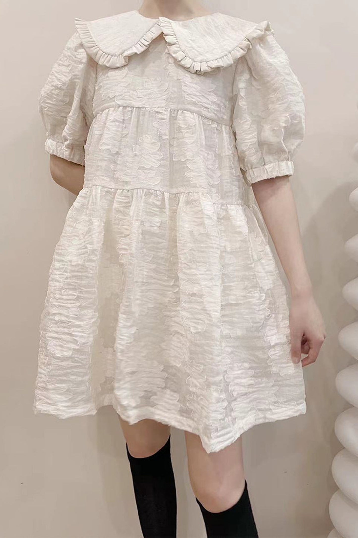 Ruffled Peter Pan Collar Dress
