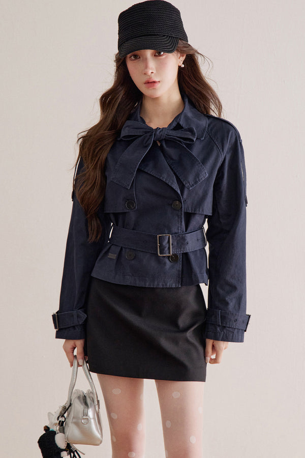 Cotton Double-Breasted Trench Coat