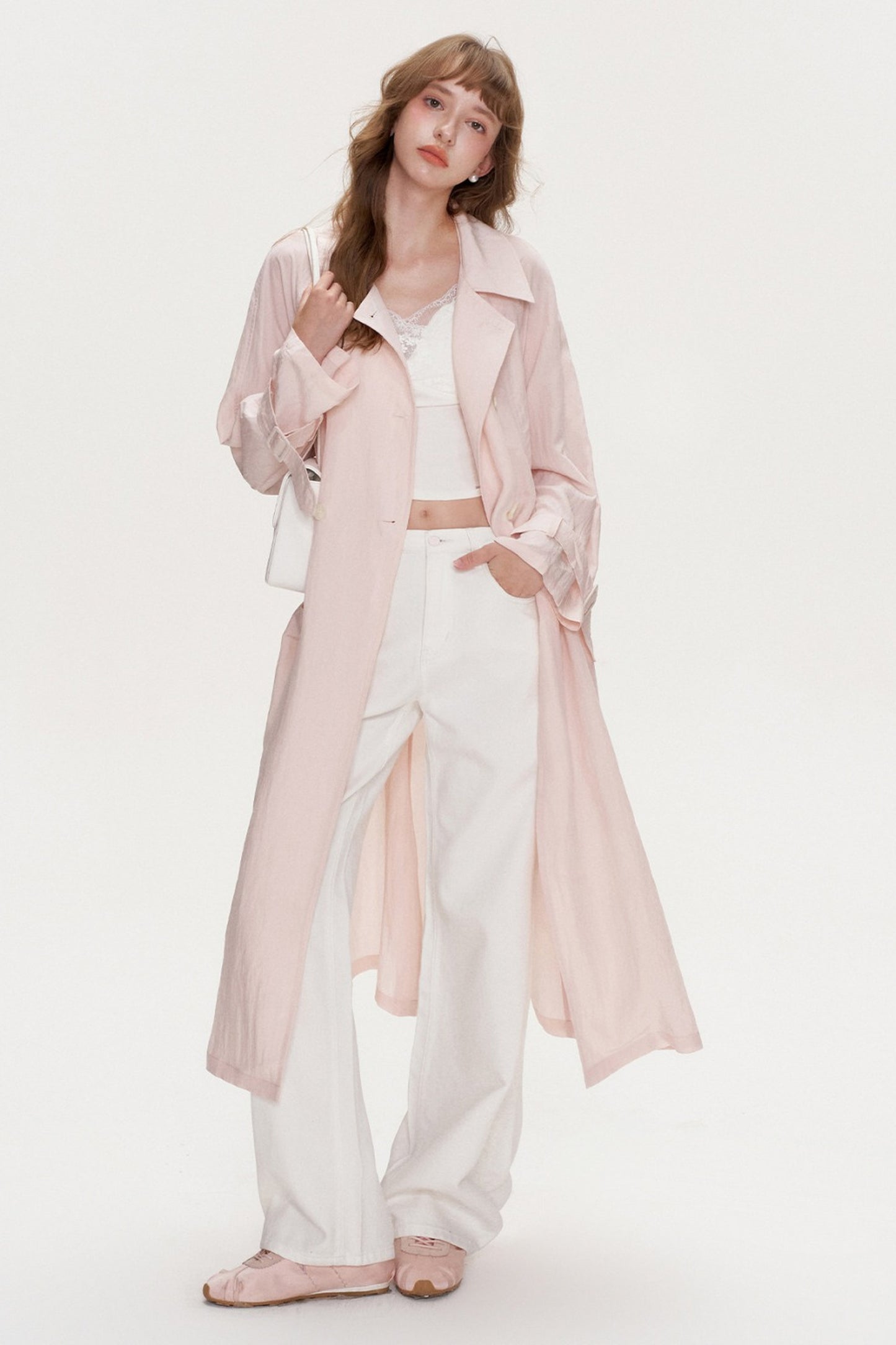 Large Lapel Tie Trench Coat