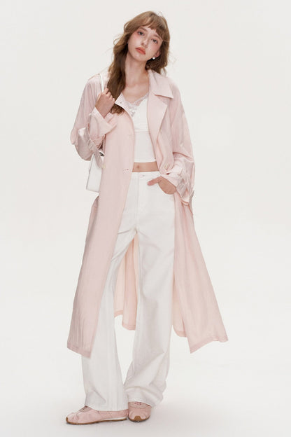 Large Lapel Tie Trench Coat