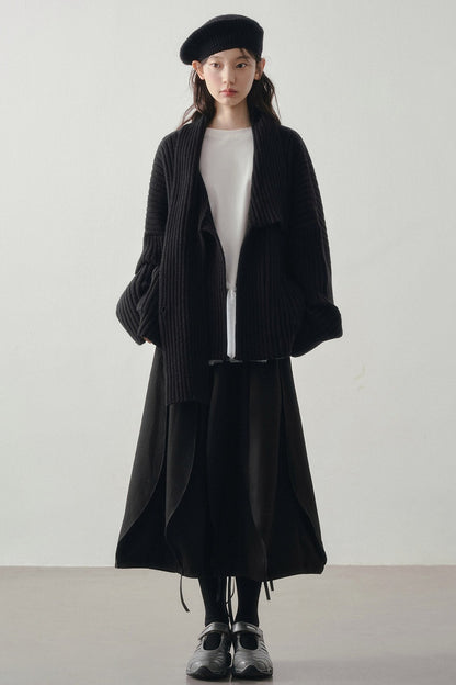 Loose Striped Knit Cardigan