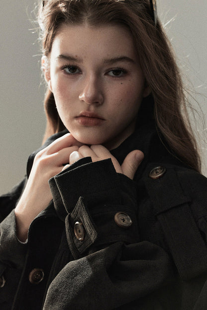 Ensemble veste et jupe en faux daim