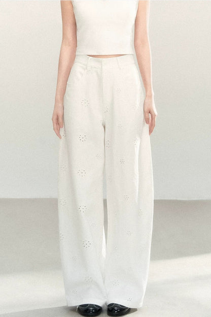 Pure Cotton Wide-Leg Pants