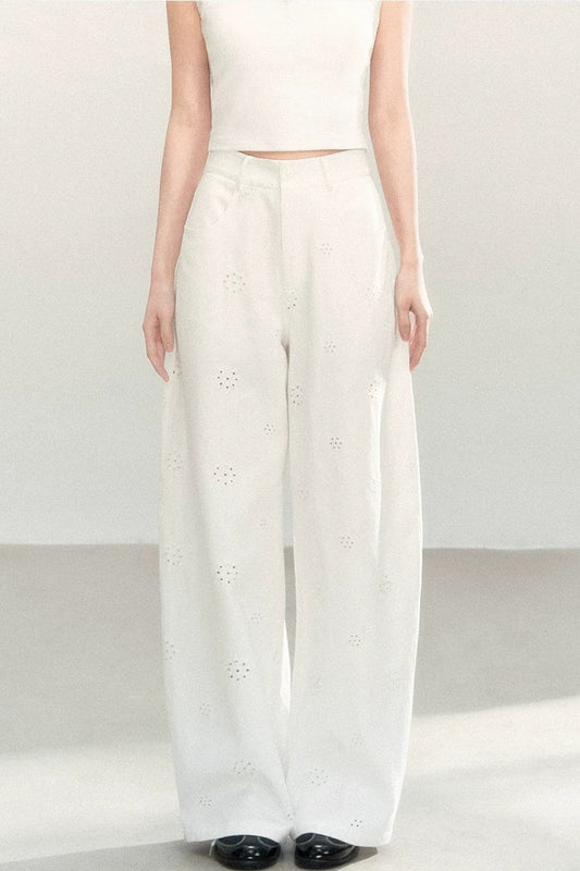 Pantalon large en pur coton
