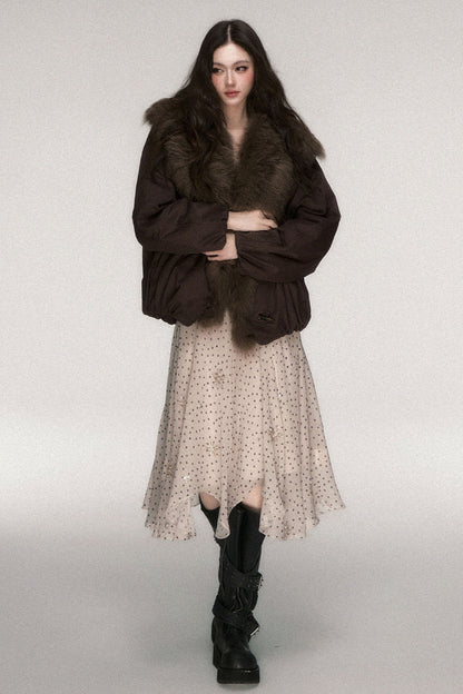 Fox Fur Collar Goose Down Jacket